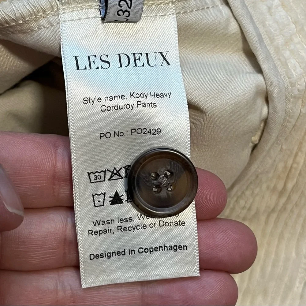 Les Deux Men’s Heavy Kody Corduroy Pants in Ivory, 28x32 🌟HOST PICK🌟
